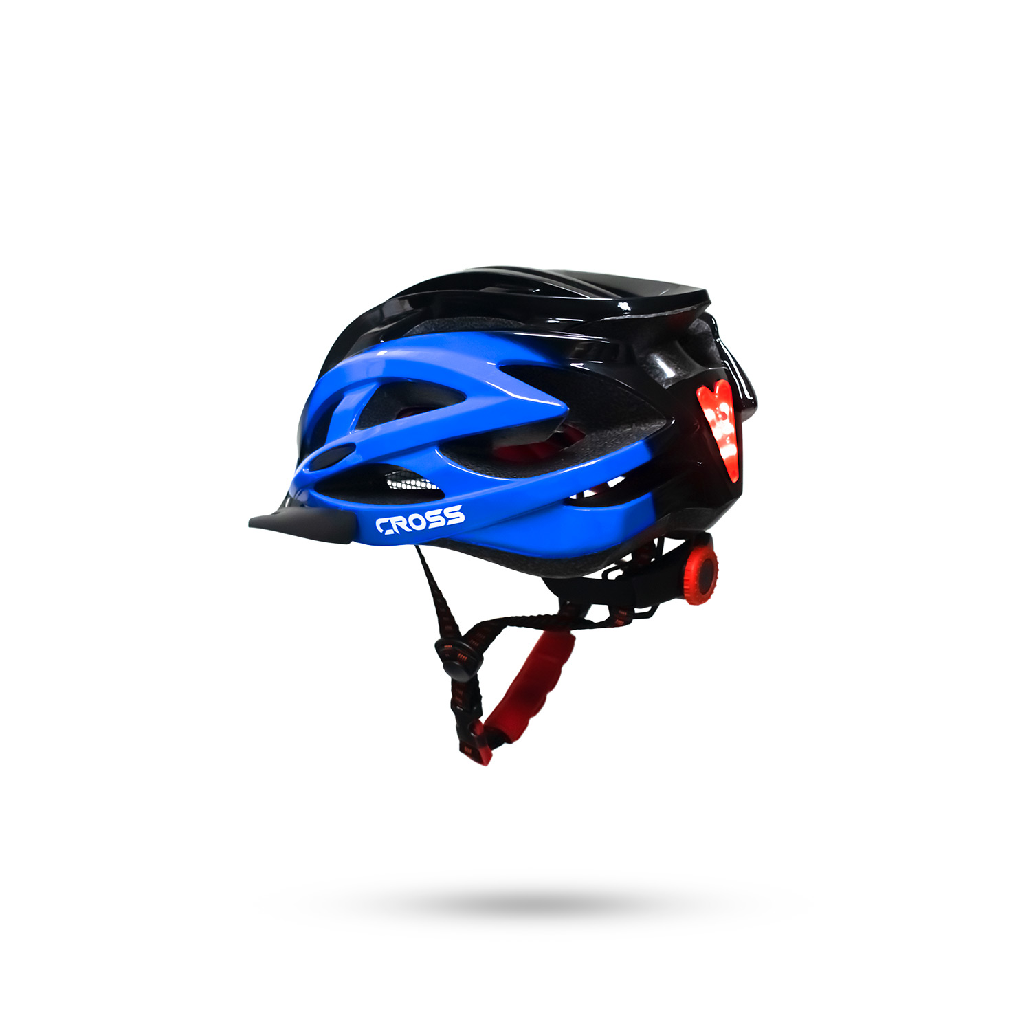 Casco Adulto con Luces CROSS - Azul